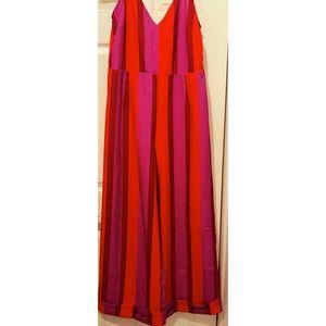 Wide leg jumpsuit pink and orange